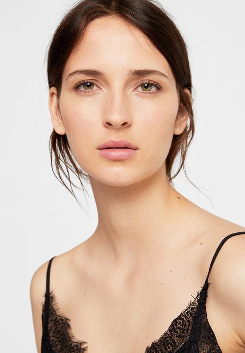 MANGO - Lace Camisole Black