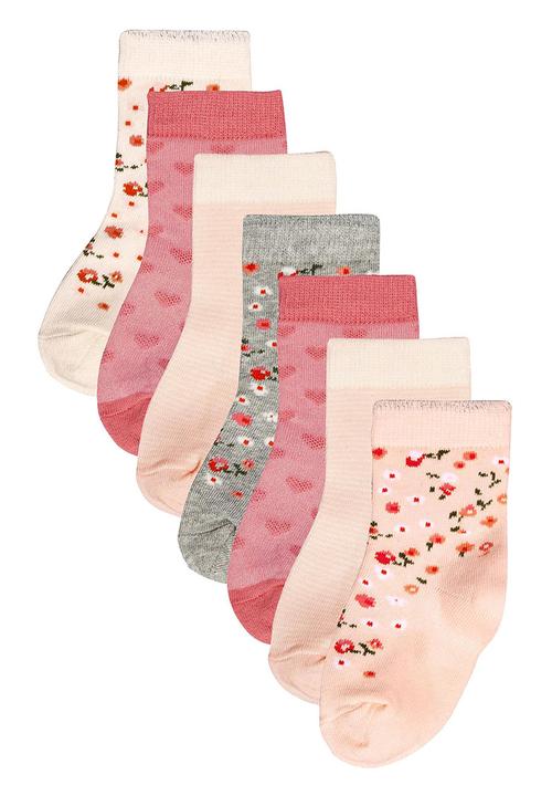 Next - Seven Pack Socks Mid Pink