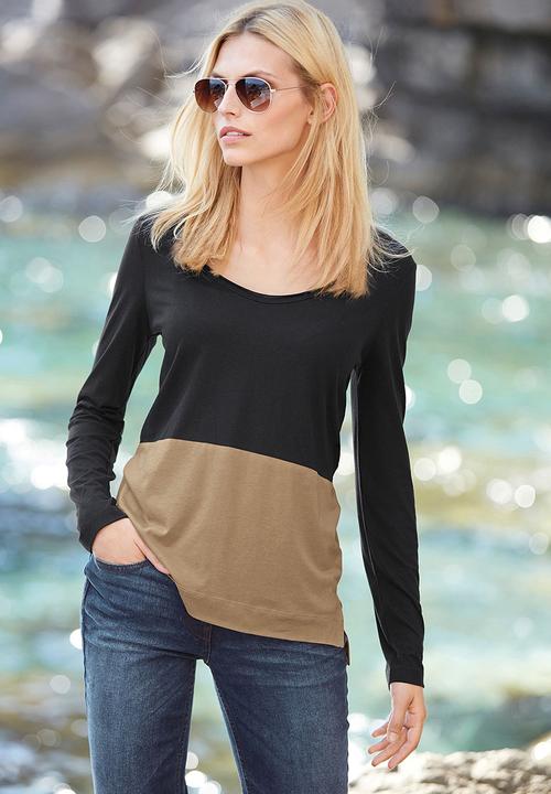 Next - V-Neck Modal Blend Long Sleeve Top Black