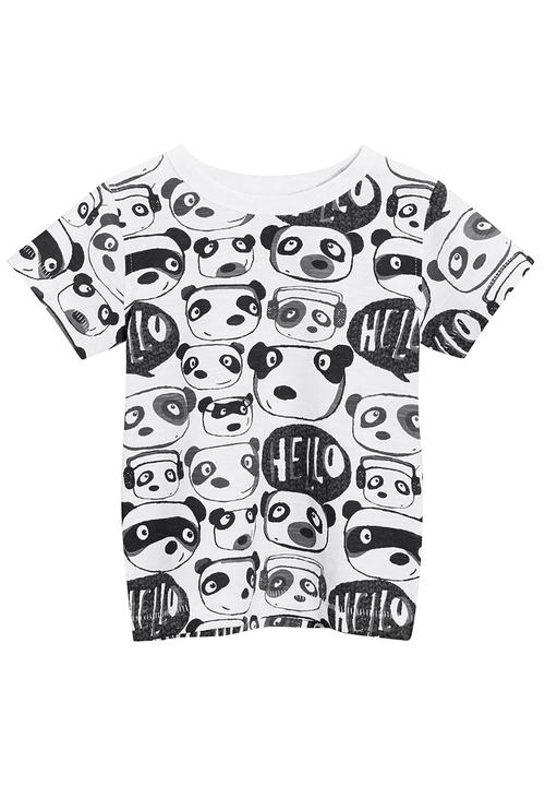 Next - Panda Printed T-shirt Black and White