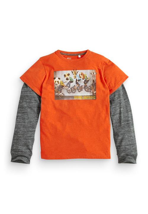 Next - Long-sleeve Animal T-shirt Orange