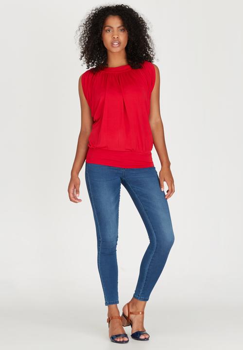 edit - Grecian Drape Top Red