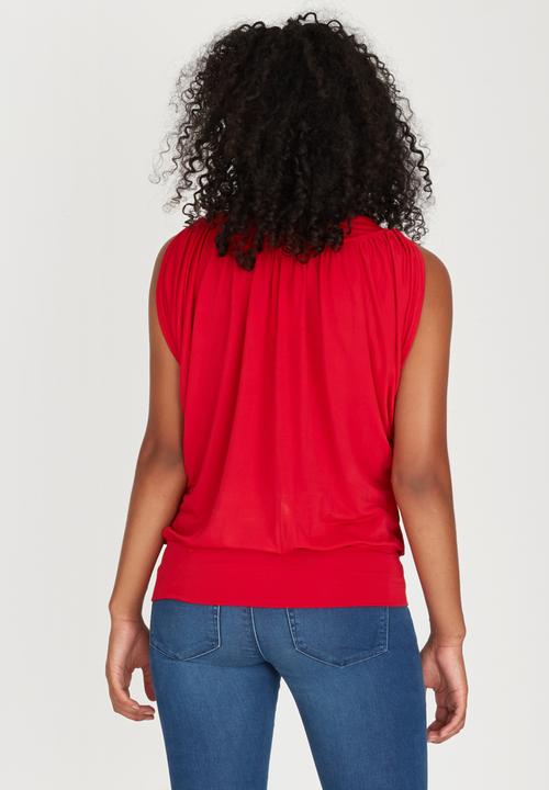 edit - Grecian Drape Top Red