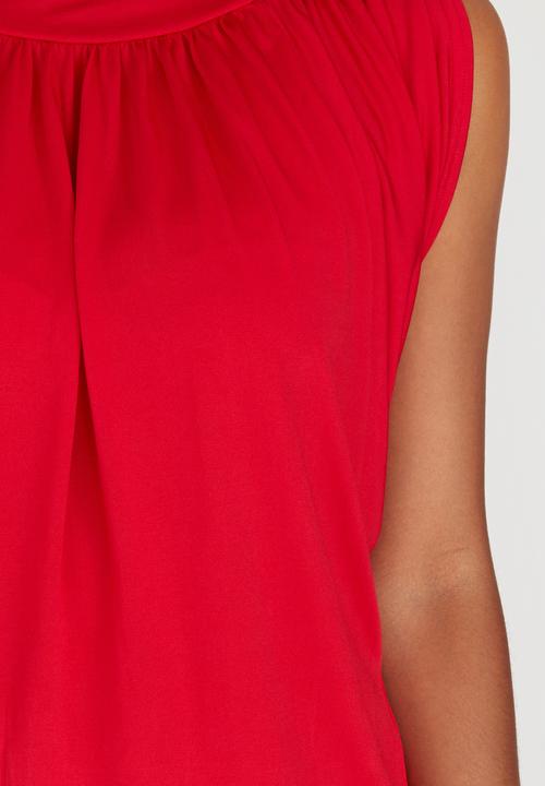 edit - Grecian Drape Top Red