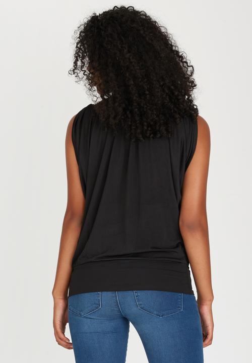 edit - Grecian Drape Top Black