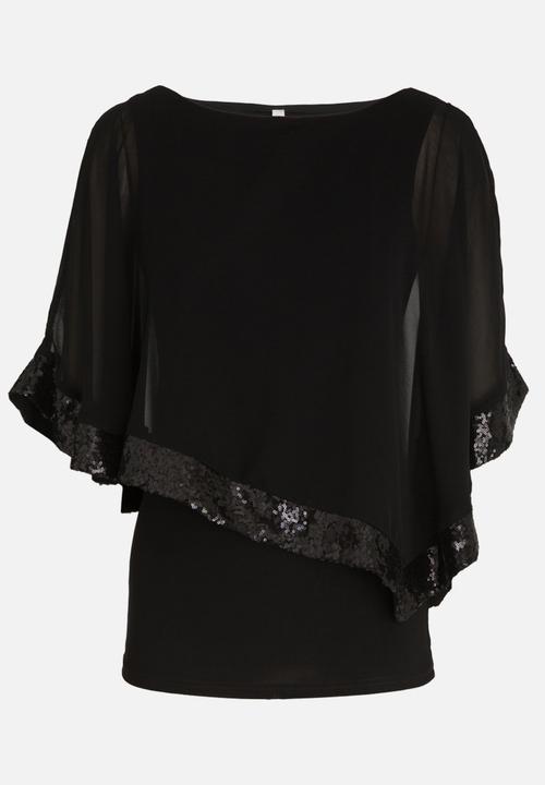Revenge - Cold Shoulder Blouse Black