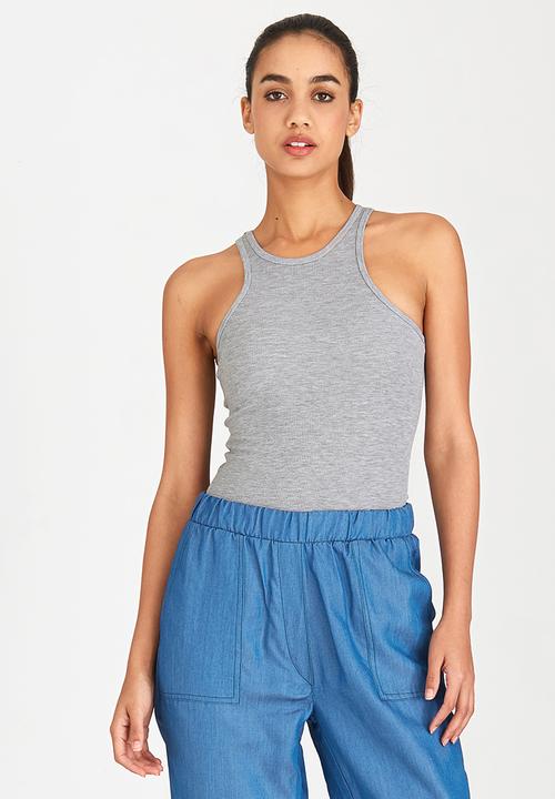c(inch) - Ribbed Bodysuit Grey
