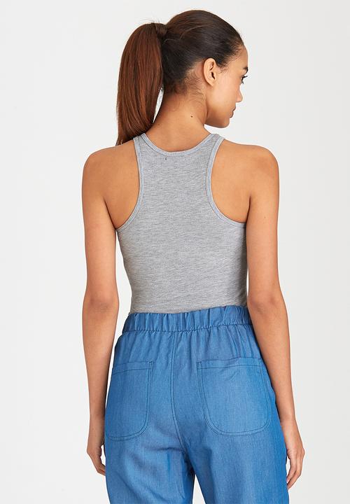 c(inch) - Ribbed Bodysuit Grey