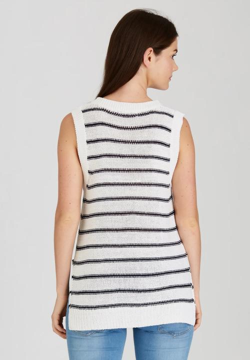 Brave Soul - Nautical Knit Tank Blue and White