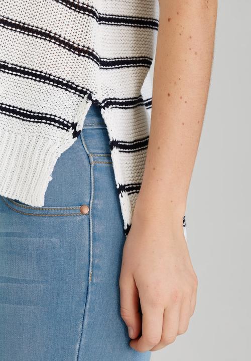 Brave Soul - Nautical Knit Tank Blue and White