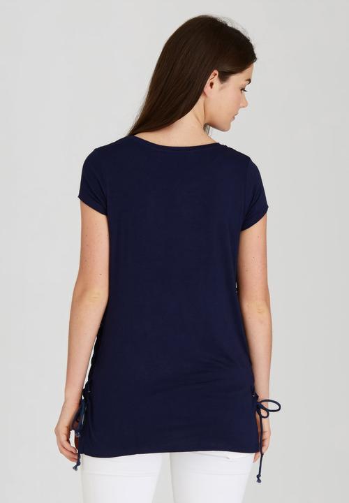 Brave Soul - Tee with Tie Side Detail Navy