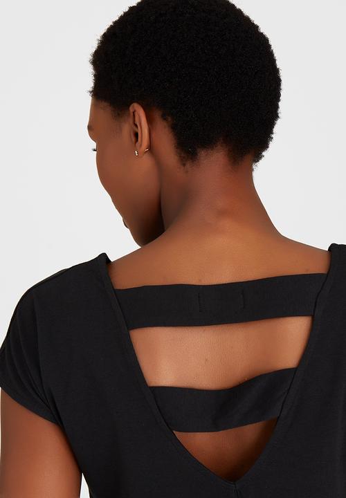 edit - Tie Front T-shirt Black