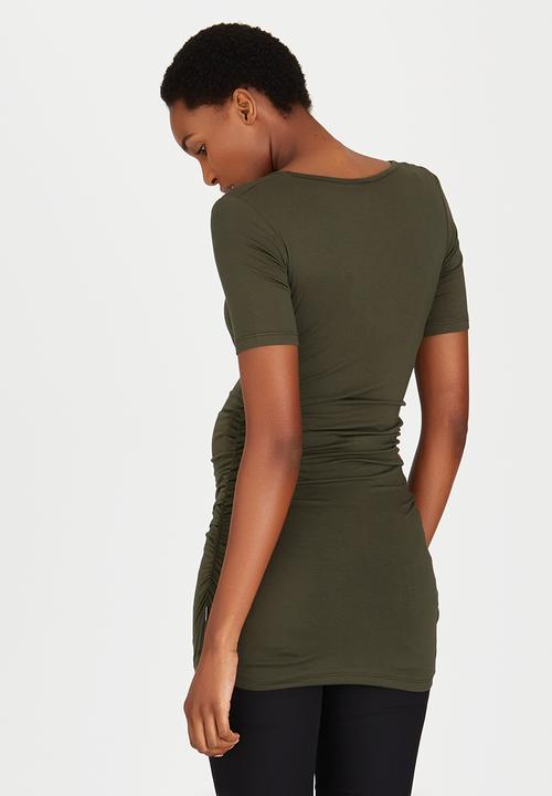 Cherry Melon - Side Gauge Short Sleeve Top Green