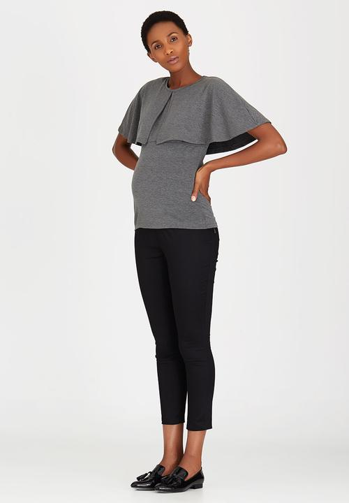 edit Maternity - Feeding Top Grey Melange