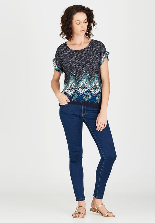 Bukamina - Patterned Blouse Black