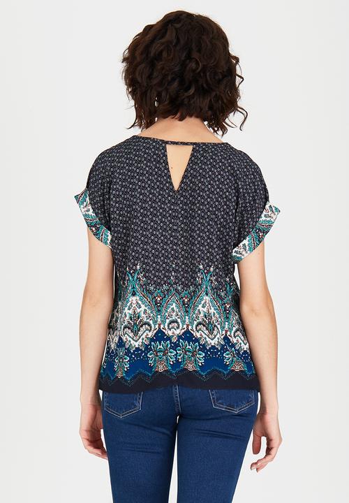 Bukamina - Patterned Blouse Black