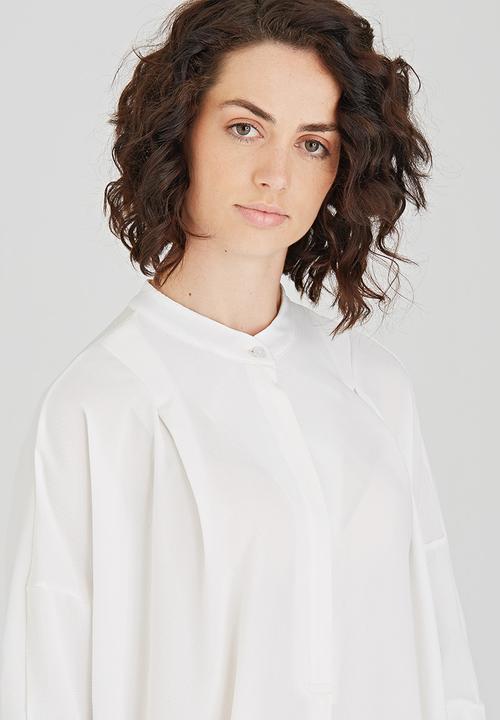 Jo Champ - Pleat Detail Shirtdress White