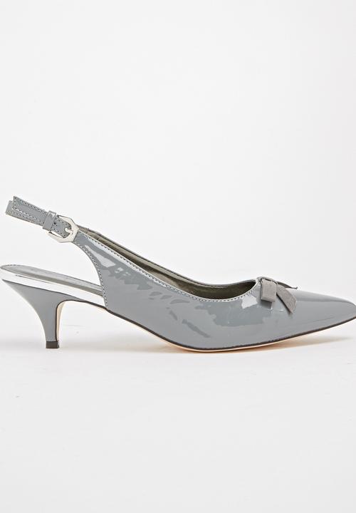 Slingback Kitten Heels Grey Gino Paoli 