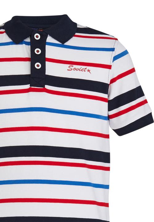 SOVIET - Striped Golfer White