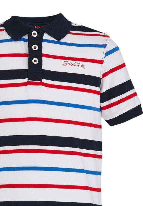 SOVIET - Striped Golfer White