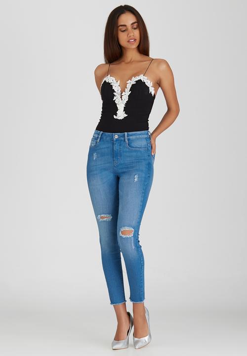 SISSY BOY - Trimmed Dawson Bodysuit Black