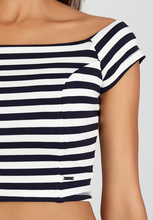 SISSY BOY - Hanoch Striped Crop Top Blue and White