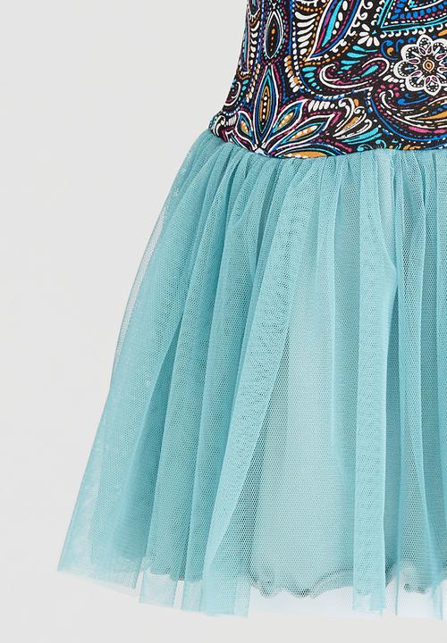 Just chillin - Paisley Print Tutu Dress Navy