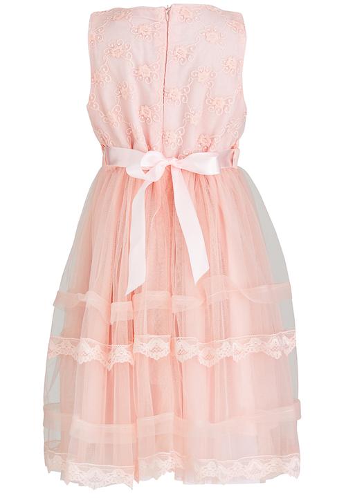 Pop Candy - Pink Flowered  Dress Pale Pink