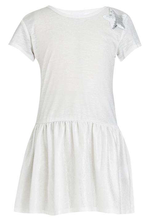 See-Saw - Drop Waist Dress Star Detail Silver