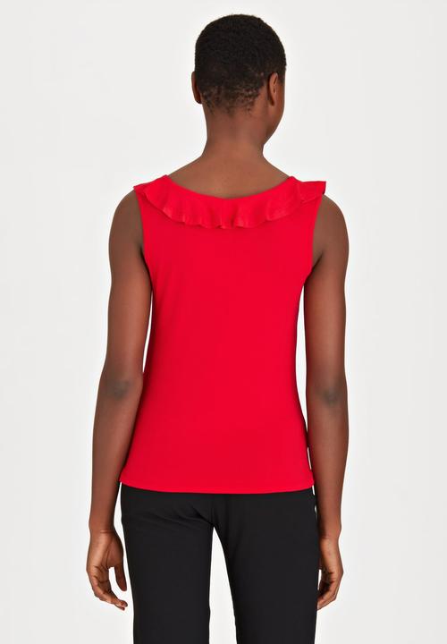 edit - Ruffle Knit Top Red