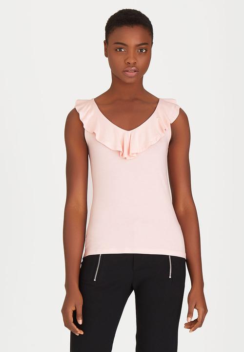 edit - Ruffle Knit Top Pale Pink