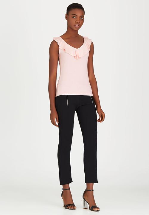 edit - Ruffle Knit Top Pale Pink