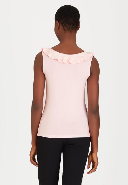 edit - Ruffle Knit Top Pale Pink