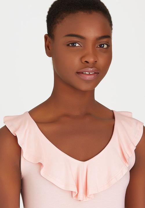 edit - Ruffle Knit Top Pale Pink