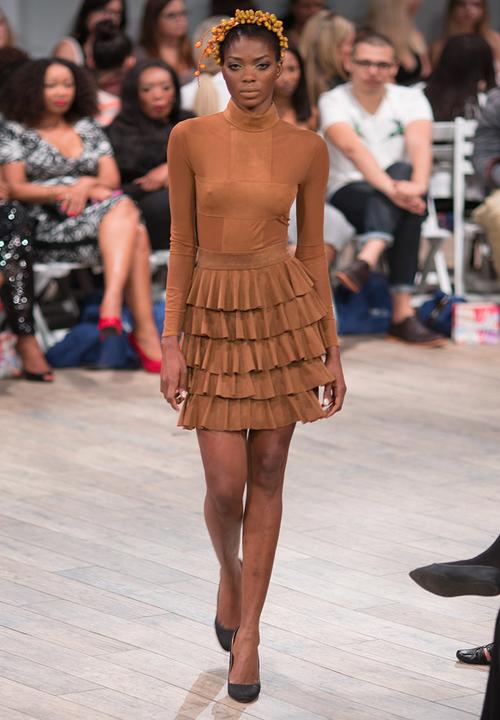 Gert-Johan Coetzee - Layered Suedette Skirt Camel
