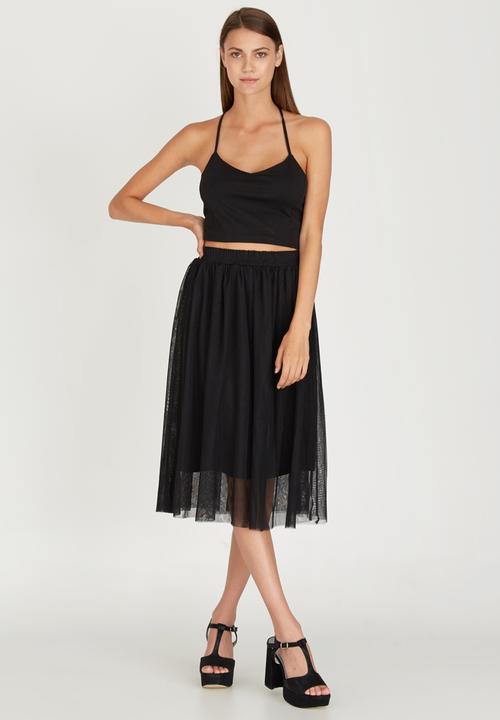 STYLE REPUBLIC - Tulle Midi Skirt Black