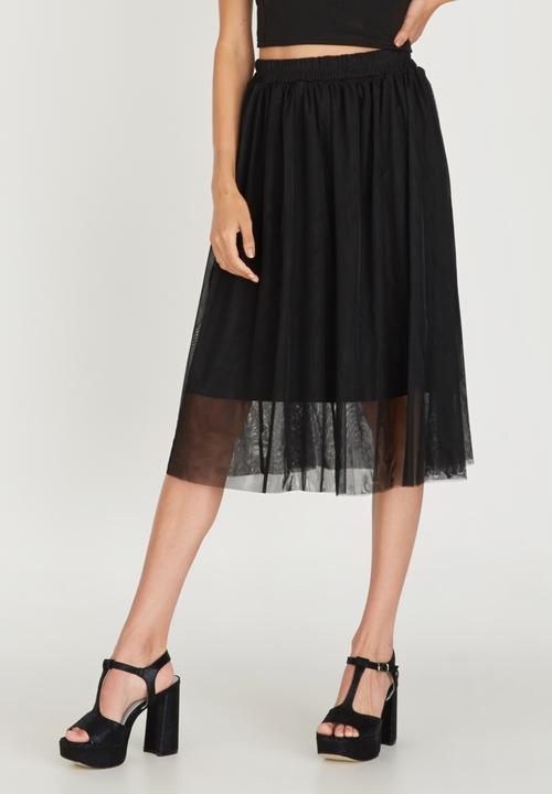 STYLE REPUBLIC - Tulle Midi Skirt Black