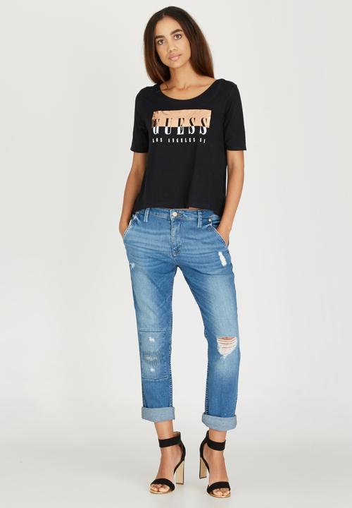 GUESS - LA Trapeze Tee Black