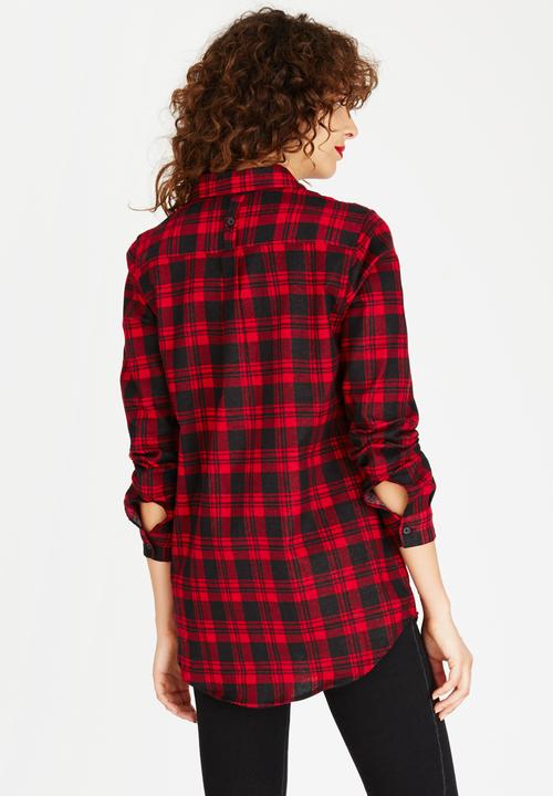 Brave Soul - Plaid Shirt Red