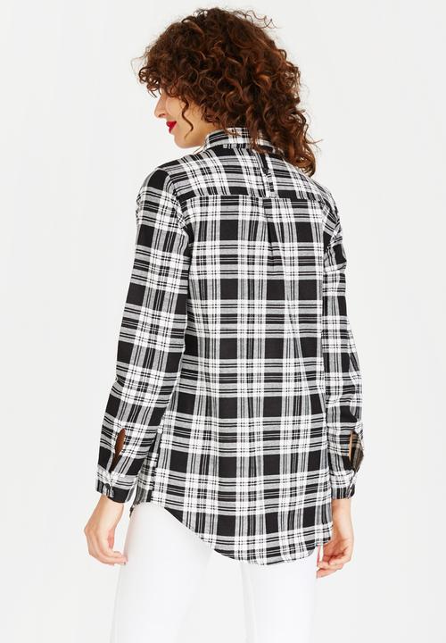 Brave Soul - Plaid Shirt Black and White