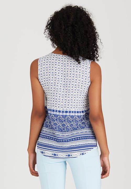 cath.nic - Sleeveless Peasant Blouse Blue