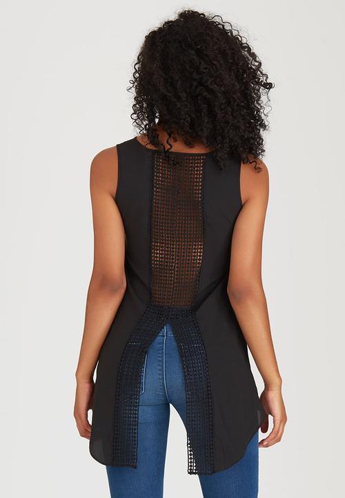 edit - Cami with Back Lace Detail Black