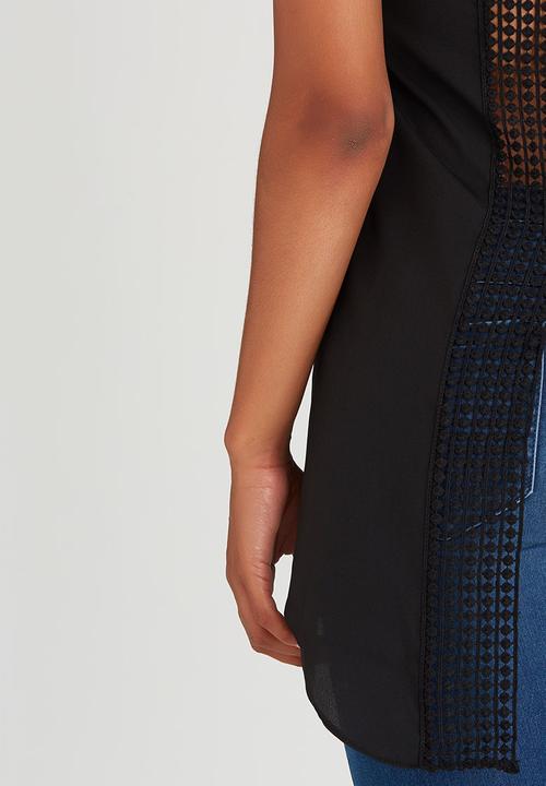 edit - Cami with Back Lace Detail Black