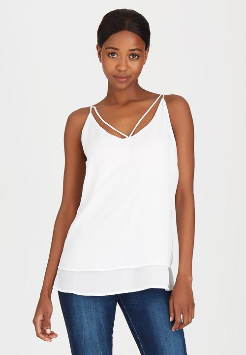 G Couture - Double Layered Strappy Cami Milk