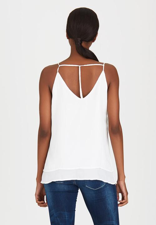 G Couture - Double Layered Strappy Cami Milk