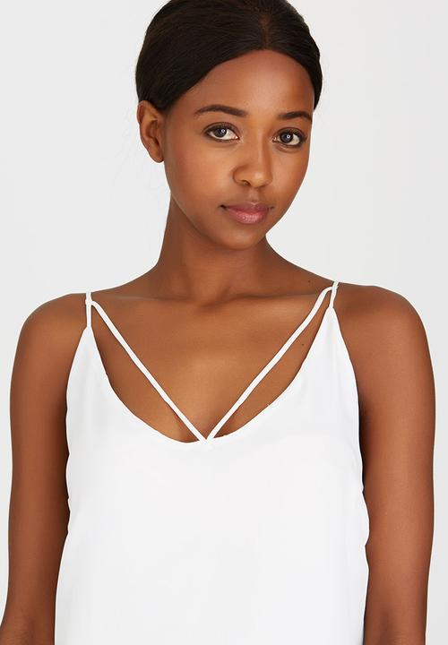 G Couture - Double Layered Strappy Cami Milk