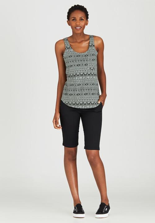 JEEP - Aztec Printed Vest Dark Green