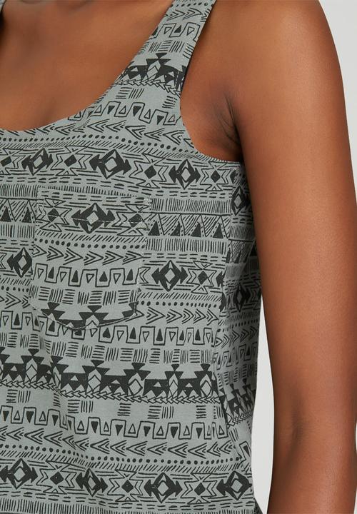 JEEP - Aztec Printed Vest Dark Green