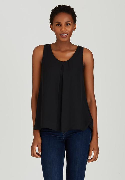edit - Woven Knit Combo Cami Black