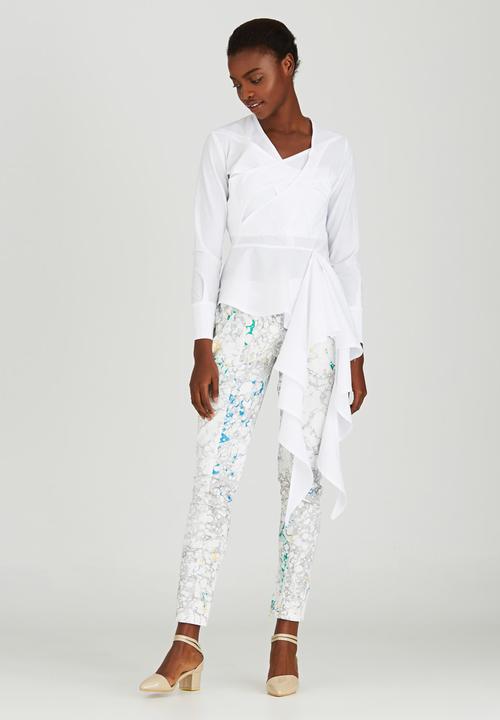 Judith Atelier - Jungle Crisp Peplum Blouse White